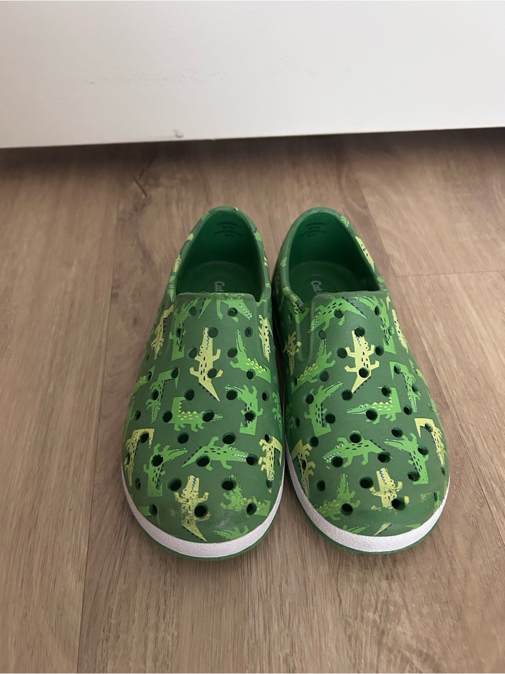 Cat & Jack Green Crocodile-Print Slip-On Water Shoes
